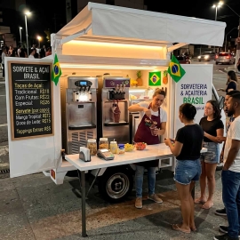 Food Truck para Sorvete Elétrico | Mini Food Truck de Açaí